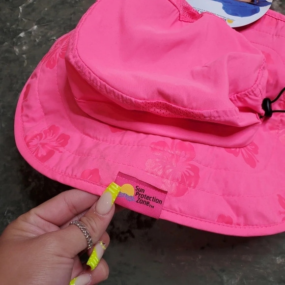 Sun Protection Zone Pink Floral Kids Hat - Picture 2 of 8